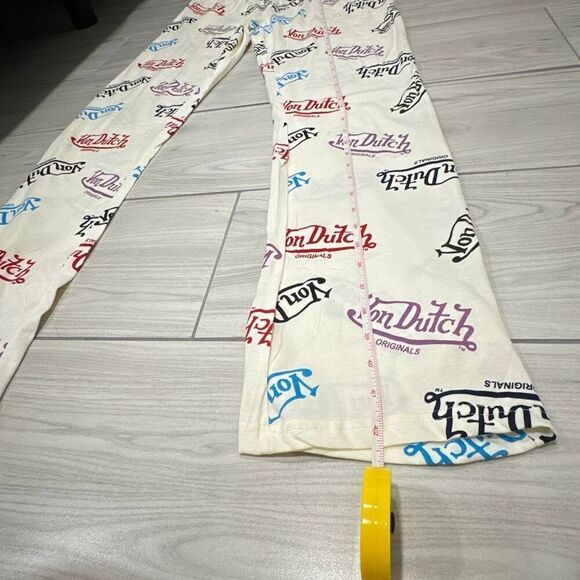 NWT Von Dutch Pajama Set Size Women's Small   super colorful rainbow text with l - Picture 5 of 8